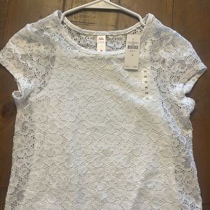 Justice brand. Lace shirt sleeve top. Size 10.